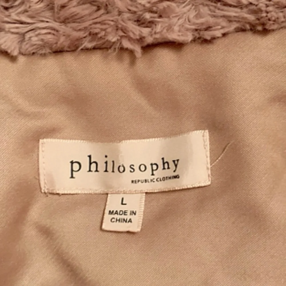 ❄️ Philosophy Teddy Coat Plush Camel Faux Shearling Cozy Winter L